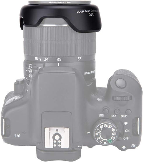 JJC EW-60C Dedicated Reversible Lens Hood Shade for Canon EOS 2000D 1300D 1200D Rebel T7 T6 T5 T4i T3i T2i Camera with Kit Lens Canon EF-S 18-55mm...