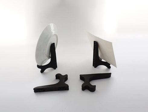 Artliving Black 4" Wood-Like Plastic Easels Plate Display Stands Picture Frame Stand Holder-Set of 4...