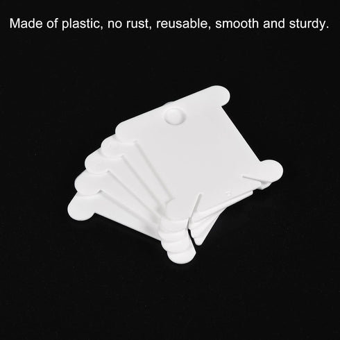 PATIKIL Plastic Floss Bobbins, 100 Pack Thread Cards Cross Cotton for Craft DIY Sewing Storage Case Embroidery, White...