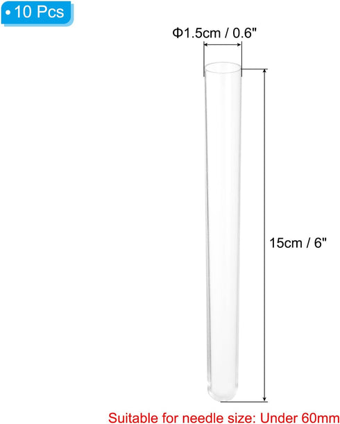 PATIKIL 6" Length Plastic Sewing Needle Storage Holder, 10 Pcs Portable Embroidery Needle Pin Toothpick Storage Tubes Case for Craft Knitting, Blu...