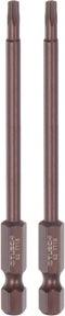 2pcs T15 Torx Bit 1/4" Hex Shank 4" Length Magnetic Security Star Screwdriver Power Tool, Red...