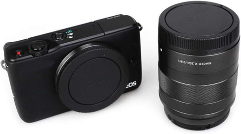 JJC 2-Pack Body Cap and Rear Lens Cap Cover Kit for Canon EOS M50 M50 Mark II M5 M6 M6 Mark II M200 M100 M10 M3 M2 M and More Canon EF-M Mount Mir...