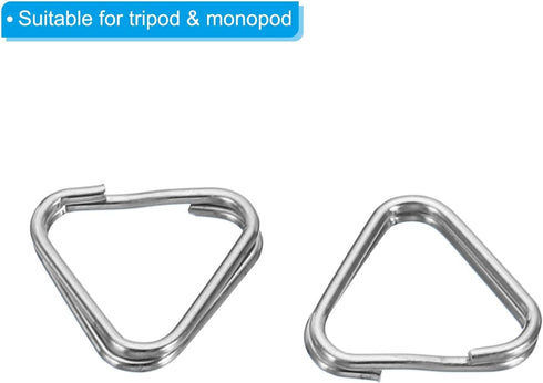 PATIKIL Camera Strap Lug Ring, 8 Pack Metal Triangle Split Ring Hook Adapter Universal for Camera Shoulder Strap, Silver Black...