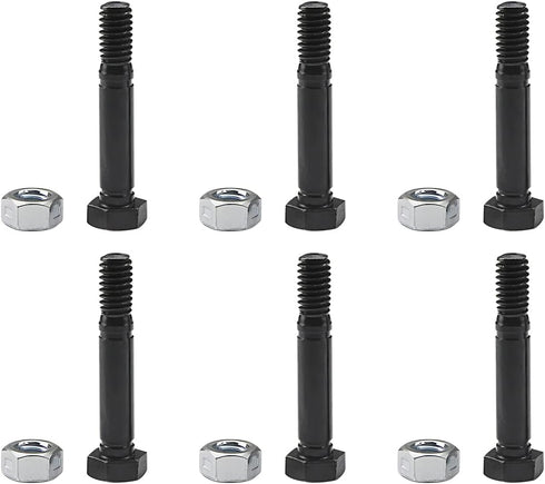 (6) 52100100 Shear Pin Bolts with Nuts for Ariens 00659100 521001 Snow Blower - 6 Packs Snowthrower Parts (2'' × 5/16''), Black...
