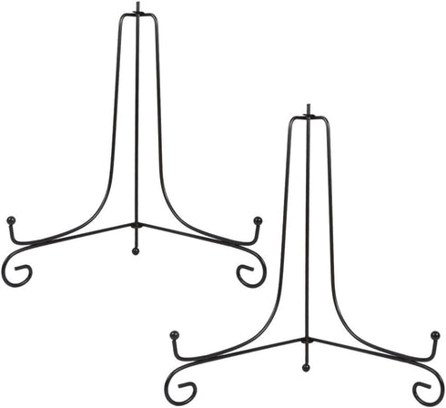 (2 pack) Iron Display Stand, Black Iron Easel Plate Display Photo Holder Stand, Displays Picture Frames, Cookbooks, Decorative Plates, Tablets and...