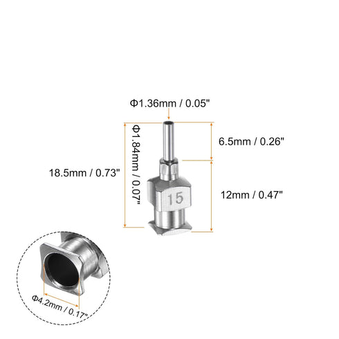 10pcs 15Gauge Stainless Steel Dispensing Needles, 1/4" All Metal Glue Needle Tube Blunt Tips Luer Lock for Thick Liquids, Ink, Glue, Lab Use...