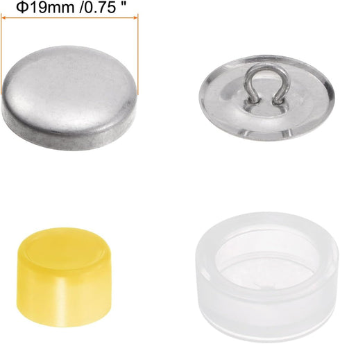 HARFINGTON 300 Sets Self Cover Button Kit 30L 0.75" 19mm with Wire Backs Aluminum Buttons to Cover Fabric Button Maker Covered Buttons Kit with 4 ...