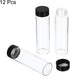 PATIKIL 40mL Reagent Media Bottle, 12 Pack Round Glass Storage Bottles Plastic Screw Cap for Lab Home, Clear...