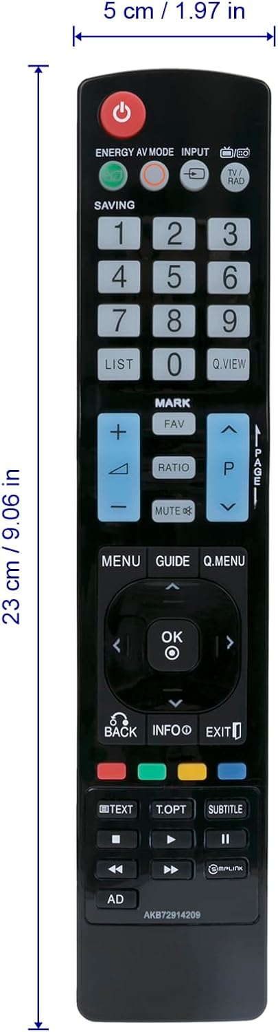 AKB72914209 Replaced Remote fit for LG TV 42PJ350 50PJ650 50PK250 50PK350 50PK550 50PK790 42PJ650 50PJ350 60PK550 50PJ550 60PK790 60PK980 42PJ250 ...