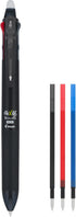 PILOT FriXion Ball 3 Erasable Gel Ink Pen, Extra Fine Point (0.5mm), Black/Blue/Red Ink, Single Pen Plus 3 Refills (14225)...