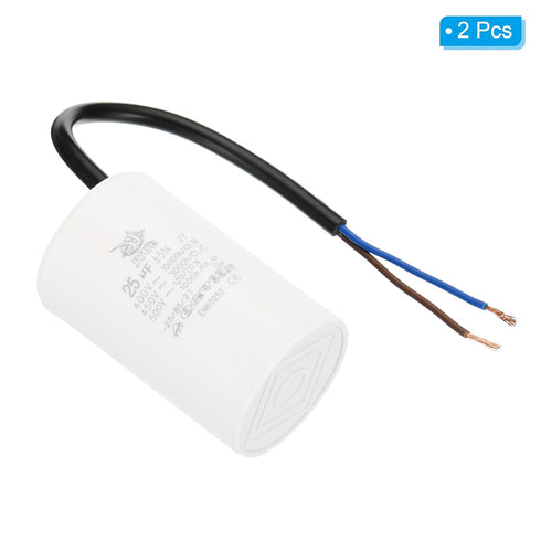 PATIKIL CBB60 25uf Running Capacitor,2Pcs AC 450V 2 Wires 50/60Hz Cylinder 72x44mm for Water Pumps, Washing Machines Motor Start...
