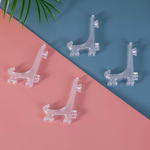 Artliving 4 Inch Clear Plastic Easels or Stand/Plate Holders to Display Pictures or Other Items at Weddings, Home Decoration, Birthdays, Tables (1...