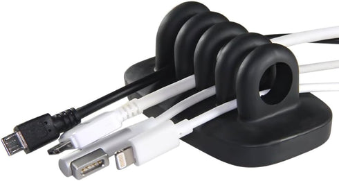 Desktop Cable Organizer, Weighted, No Bad Smell, Bundled with 4 Reusable Cable Ties (Black)...