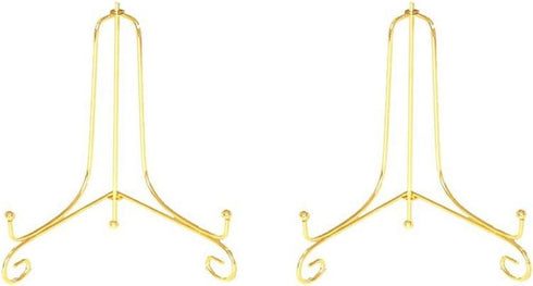 Artliving (2 pack 4" Iron Display Stand, Gold Small Iron Easel Plate Display Photo Holder Stand, Displays card,cookie, Decorative Plates,Artwork...