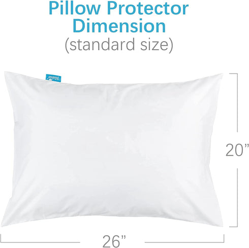4 Pack Pillow Protectors with Zipper Breathable & Noiseless & Durable 100% Waterproof Pillow Cases Standard Size White Pillow Protector...