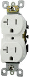 Leviton W5820-T0W Duplex Receptacle. Straight Blade, Residential grade, Self Grounding, Side Wired Only, Steel Strap, 20A Weather Resistant, White...