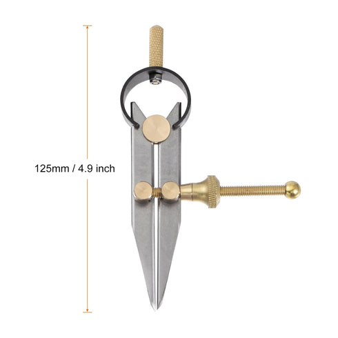 Spring Joint Caliper 3 inch / 75mm Steel Spring Divider Caliper with Brass Fulcrum for Metalworking Geometry Drawing Woodworking, Flat Leg...