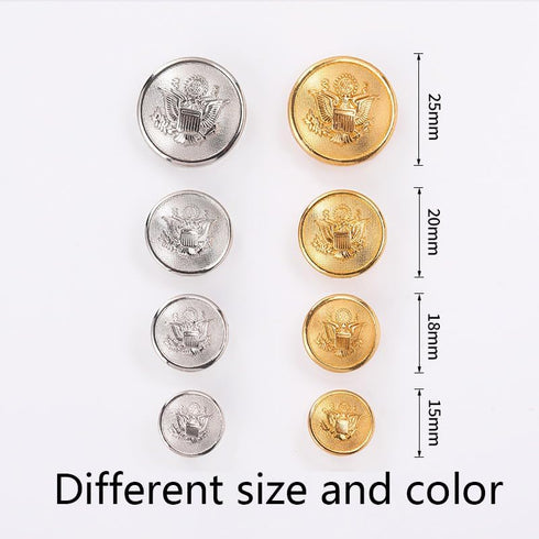 11 Pieces Metal Eagle Badge Buttons Set for Men's Blazer Suit Sport Jacket Coat Uniforms Gold (20MM 15MM)...