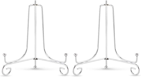 Artliving (2 pack 6" Iron Plate Stand, Silver Iron Easel Plate Display Photo Holder Stand, Displays Picture Frames, Cookbooks, Decorative Plates, ...