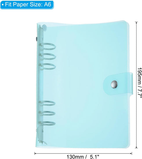 PATIKIL A6 Clear Binder Cover, Soft PVC Loose Leaf Binder Protector Refillable Notebook Shell with Snap Button Closure for DIY Meeting Notebook Fo...