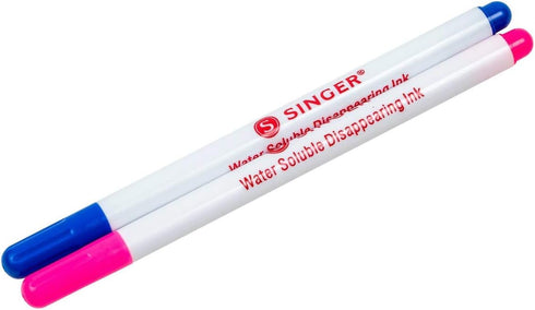 SINGER 04371 Fine Point Disappearing Fabric Marking Pen, Pink and Blue, 2-Pack...