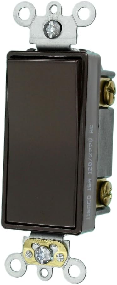 Leviton 5693-2 15-Amp 120/277-Volt Decora Plus Rocker 3-Way AC Quiet Switch, Brown......