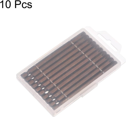 10pcs T40 Torx Bit 1/4" Hex Shank 4" Length Magnetic Security Star Screwdriver Power Tool, Red...