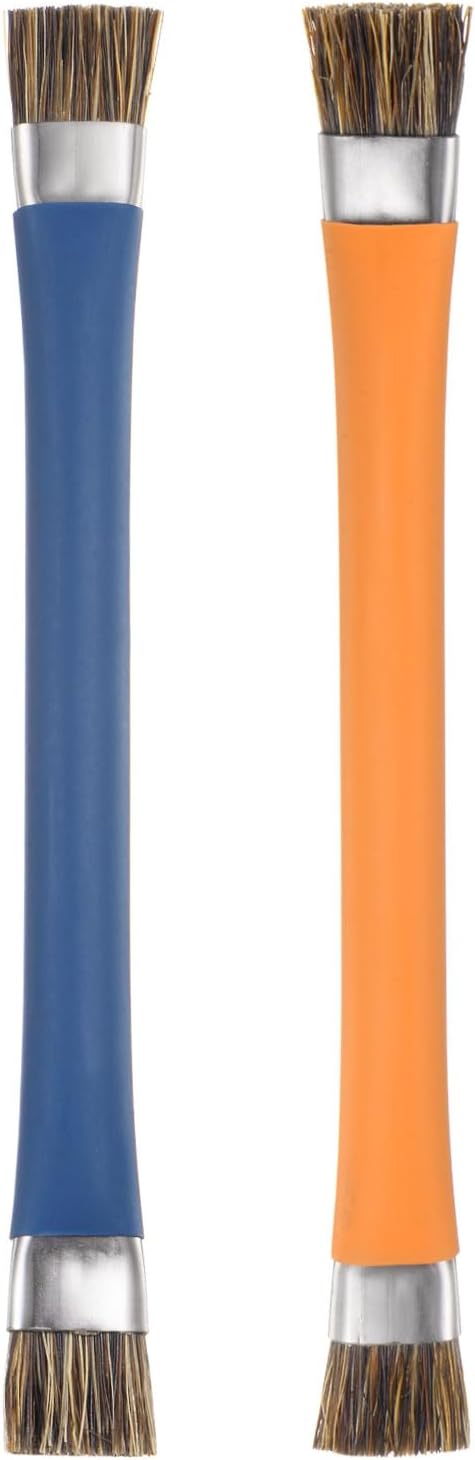 Double-Head Phone Motherboard IC Cleaning Brush 12x15mm Bristles Hair Anti-Static ESD Brush Cleaner for Computer Phone, Orange + Blue......
