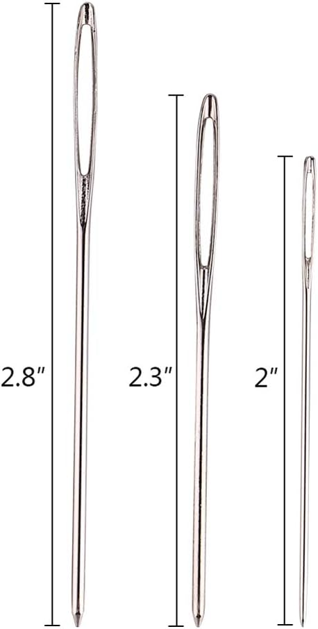 H&S Sewing Needles Set for Beginners and Professionals - 15 Stainless Steel Tapestry Needles for Wool with Big Eye - Large Yarn Darning Needle Set...