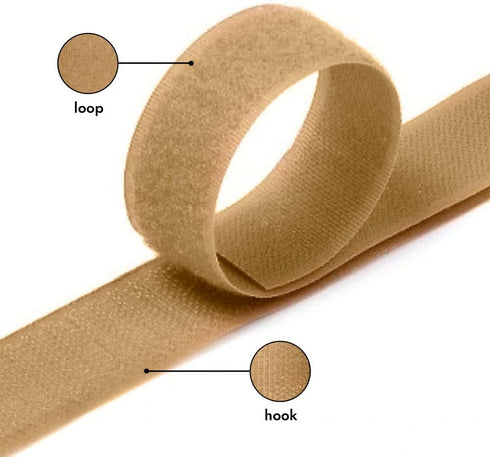 3/4 inch Wide Beige Sew on Hook and Loop Tape Non-Adhesive 1 Yd Length Tan Nylon Hook Loop Tape Fabric Fastener Set for Military Form Bags Clothes...