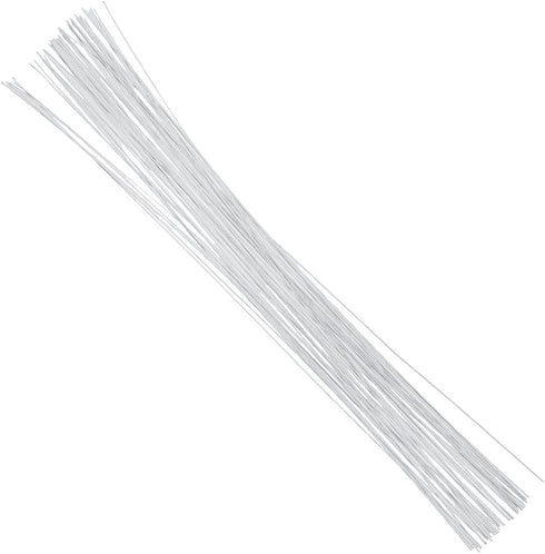 DECORA 26 Gauge White Floral Wire Stem for Floral 16 inch,50/Package...