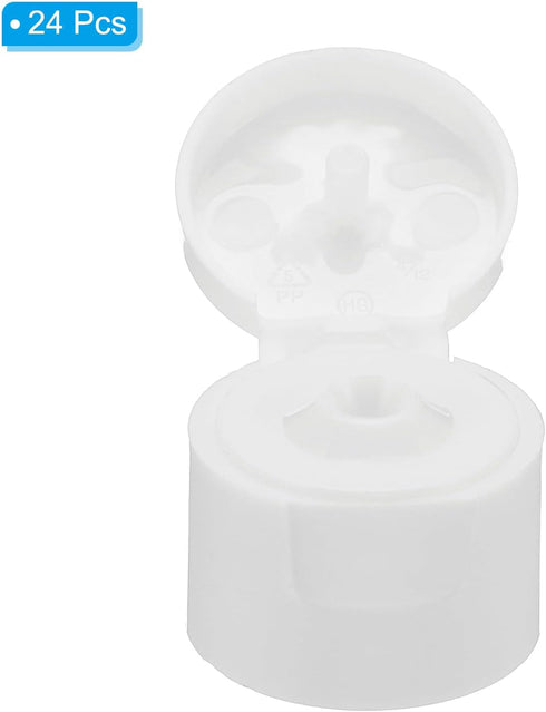PATIKIL Twist Bottle Caps, 24Pcs 20/410 Squeeze Flip Bottle Cap Replacement Caps for Glue Dispensing Bottles Dispensing Caps Paint Bottles, White...