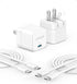 Anker Charger, 2-Pack 20W Fast Charger with Foldable Plug and USB-C to C Cables, for iPhone 15/15 Plus / 15 Pro / 15 Pro Max / 14/13 Series, Samsu...