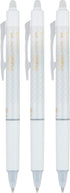 Pilot Frixion Erasable Pens 0.5 Ball Clicker Gel Ink Retractable Pen - Extra Fine Point - White Barrel - Black Ink - Pack Of 3 Pens And 2 Refills...