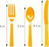DecorRack Plastic Cutlery Set, Yellow Plastic Silverware Sets for Parties, 96 Piece Bulk Heavy Duty Plastic Utensils Set (Yellow, 96 Pieces)...