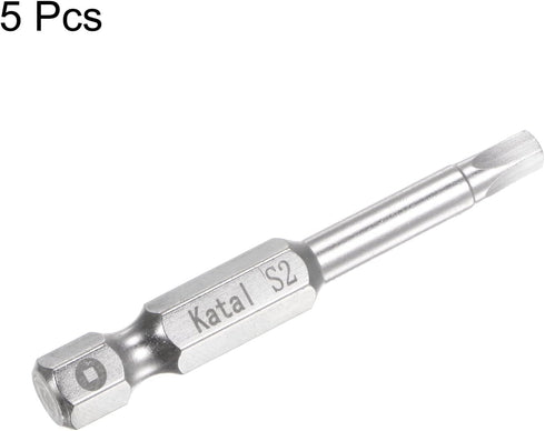 5pcs S2 Square Screwdriver Bit 1/4" Hex Shank 2" Length Magnetic Screw Driver Power Tool...