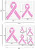 2 Pcs Breast Cancer Raise Awareness Ribbon Stencils A4 Size, Reusable Stencils for Painting on Wood Cloth for Breast Cancer Event 8.3"x11.7"...