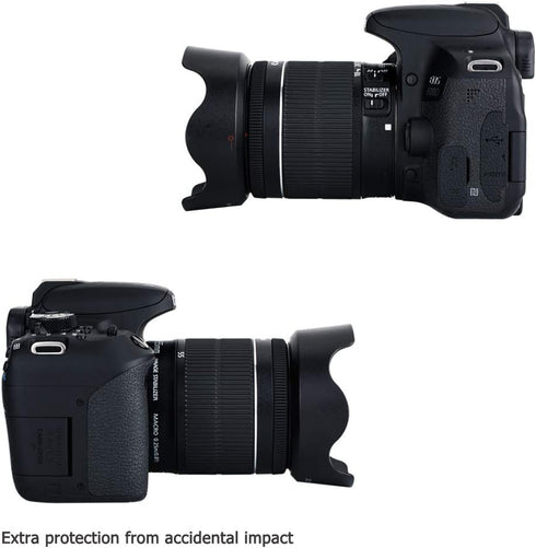 JJC EW-63C Reversible Lens Hood Sun Shade for Canon EOS Rebel T8i T7i T6i T5i SL3 SL2 90D 80D 70D 77D Camera with Kit Lens Canon EF-S 18-55mm f/3....