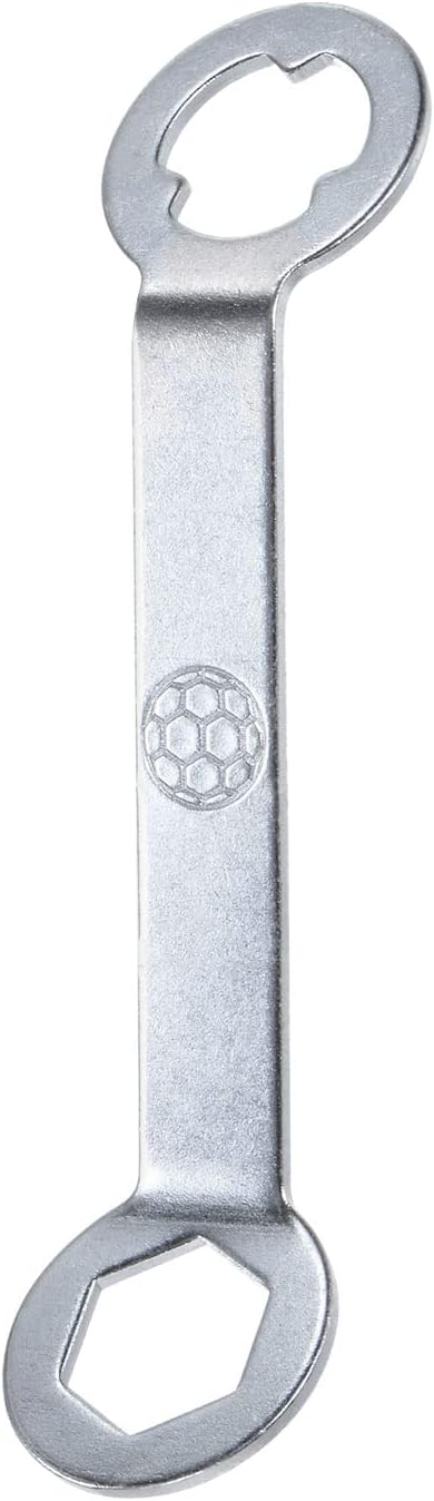 Track Spikes Wrench Dual Interface Aluminum Non-Slip Shoes Adjustment Tool for M5 Soccer Shoes, Silver Tone...