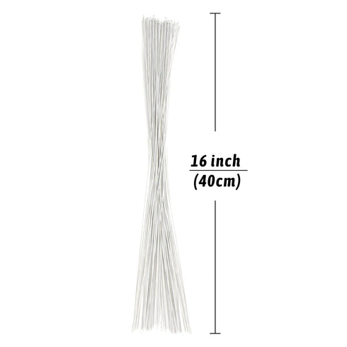 DECORA 18 Gauge White Floral Stem Wire 16 inch,50/Package...