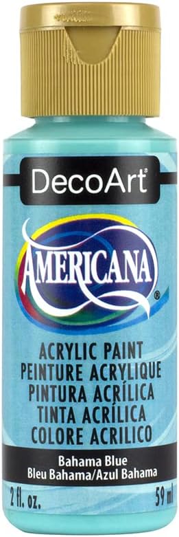 DecoArt Americana Acrylic Paint, 2-Ounce, Bahaman Blue (DA255-3)...