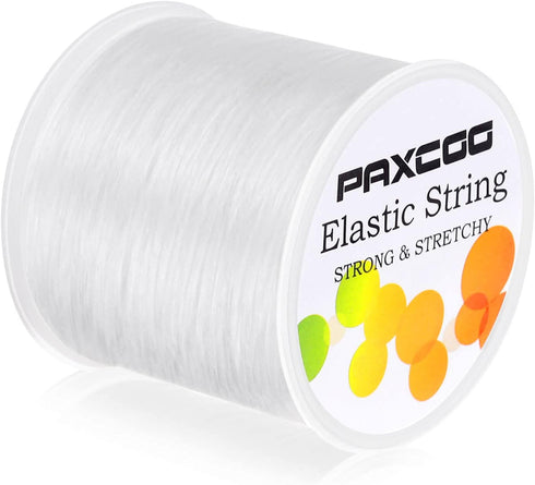 Paxcoo 1mm Elastic Bracelet String Cord Stretch Bead Cord for Jewelry Making and bracelet Making White...