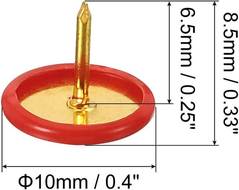 PATIKIL Push Pins, 300 Pack Plastic Roundness Pushpin Decorative Thumb Tacks Golden Steel Point for Cork Board, Red...