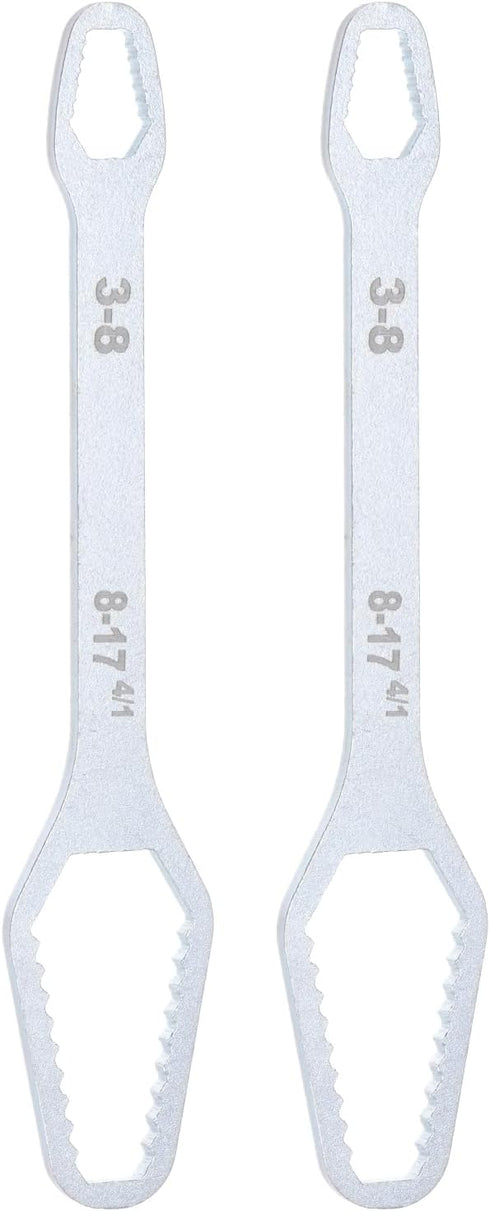 2pcs Double-Ended Torx Wrench 1/8"-11/16"(3-17mm) Multifunctional Universal Self-Tightening Wrench Tool 0.14" Thick Torx Spanner Key Set for Outdo...