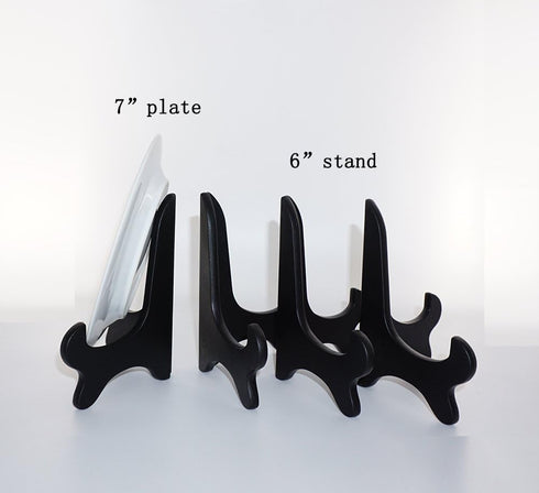 Artliving Black 6" Wood-Like Plastic Easels Plate Display Stands Picture Frame Stand Holder-Set of 4...