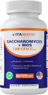 Vitamatic Saccharomyces Boulardii Probiotic 10B per Serving + Yeast Extract (MOS Yeast Fraction) 300 mg - 60 DR Capsules - Made in The USA...