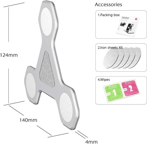 xcivi Monitor Side Mount Magnetic Bracket - Laptop Duo Screen Mount & Smartphone Holder (Silver)...