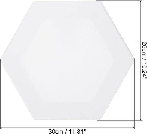 PATIKIL Paint Canvases for Painting, 2 Pack 12x10 Inch Hexagon Wood Frame Stretched Blank Art Canvas Board Panels for Acrylic, Oil, Tempera Painti...