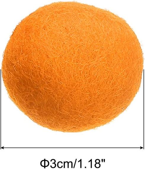 PATIKIL Wool Felt Balls Beads Wool Woolen Fabric 3cm 30mm Orange for Home Crafts Handcrafts Project DIY Pack of 5...