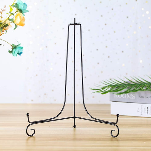 (2 pack) Iron Display Stand, Black Iron Easel Plate Display Photo Holder Stand, Displays Picture Frames, Cookbooks, Decorative Plates, Tablets and...